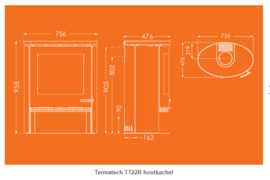 Termatech TT22R houtkachel