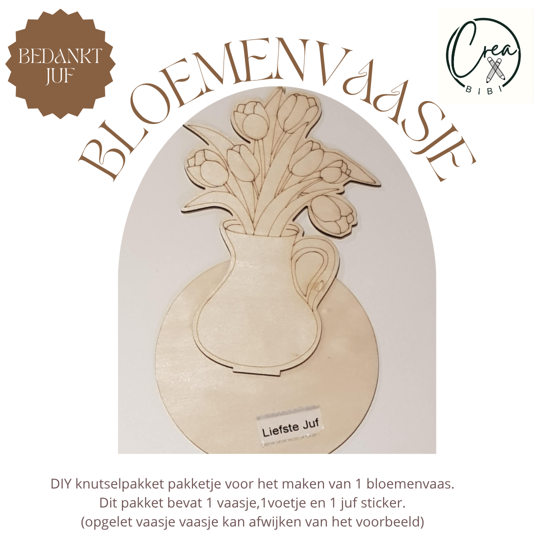 Knutselpakketje bloemenvaasje juf (J5)