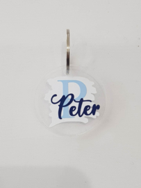 Sleutelhanger peter wit/blauw