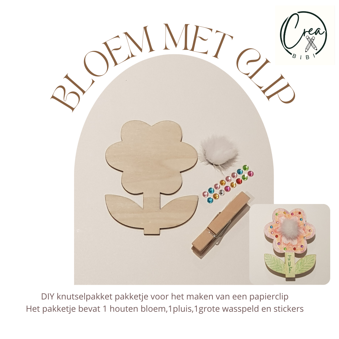 Knutselpakketje papierclip bloem (61)