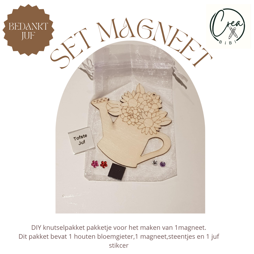 Knutselpakketje bloemmagneet juf (J4)