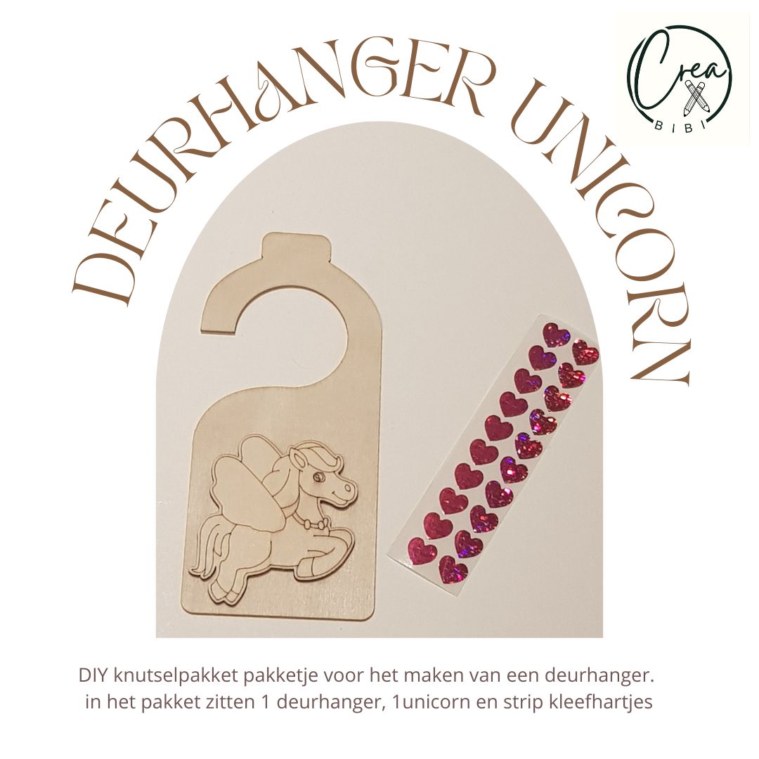 Knutselpakketje deurhanger unicorn (22)