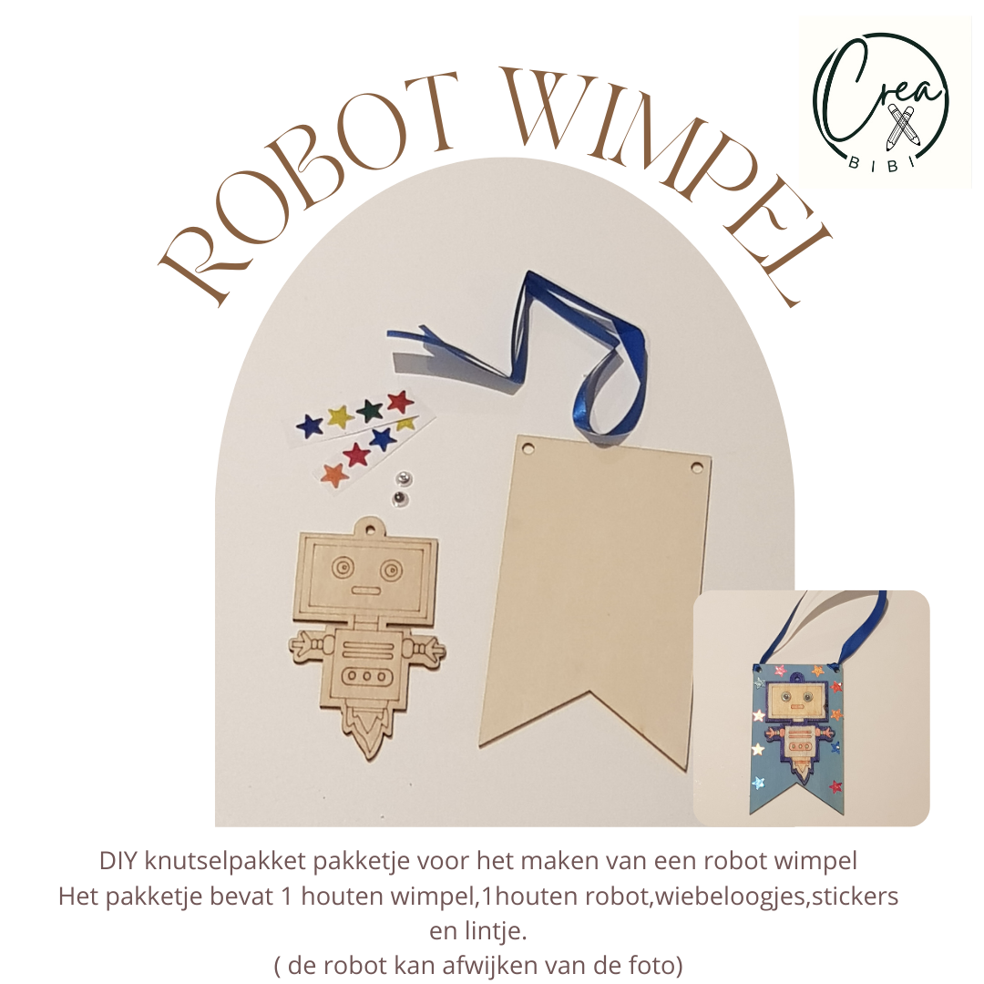 Knutselpakketje robot wimpel (54)