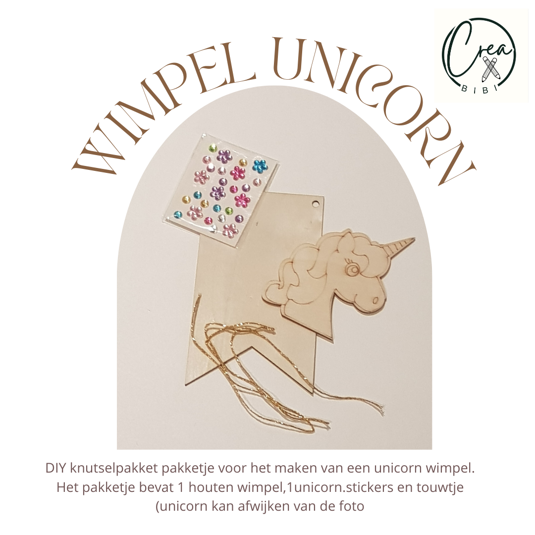 Knutselpakketje wimpel unicorn (60)
