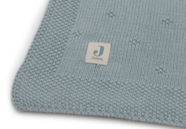 Wiegdeken cosy knit sea green/velvet 75x100cm