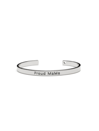 Armband 'proud mama' silver