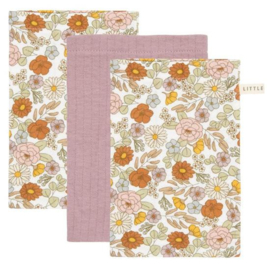 Hydrofiel washandjes vintage flowers (3stuks)