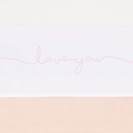 Wieglaken 'love you' vintage pink 75x100cm