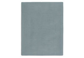 Wiegdeken cosy knit sea green/velvet 75x100cm