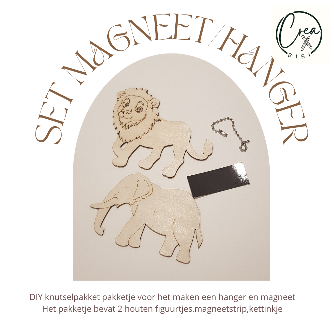 Knutselpakketje magneet/hanger dieren (47)