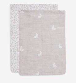 Hydrofiel washandjes dotted rabbit