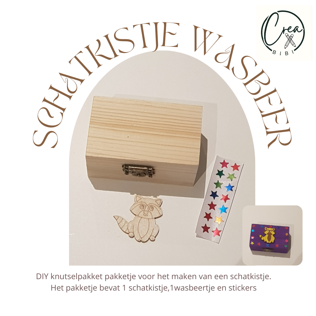 Knutselpakketje schatkistje wasbeer (58)