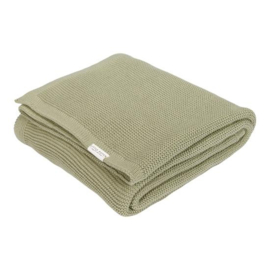 Wiegdeken gebreid olive 70x100cm