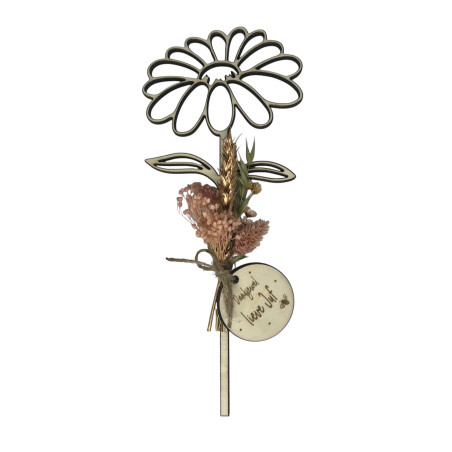 Houten bloem Juf
