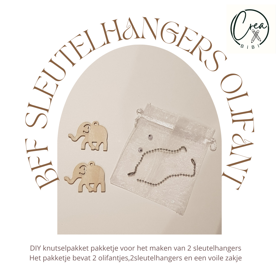 Knutselpakketje BFF hangers olifant