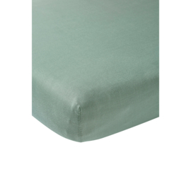 Hoeslaken jersey stone green 75x95cm