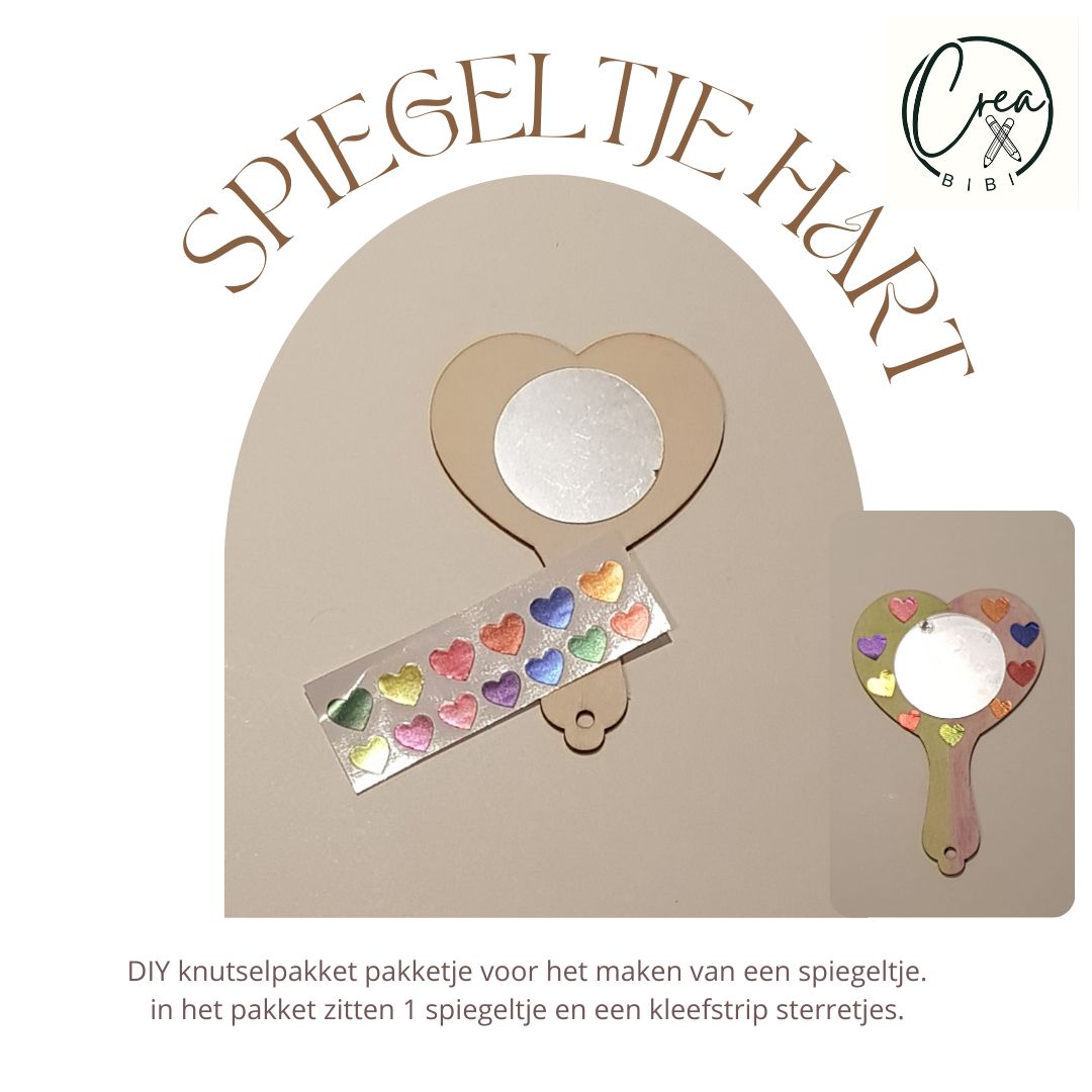 Knutselpakketje spiegeltje hart (26)