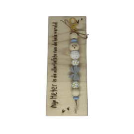 Sleutelhanger 'liefste meter van de wereld' (blauw)
