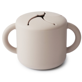 Snack cup siliconen mushie ivory