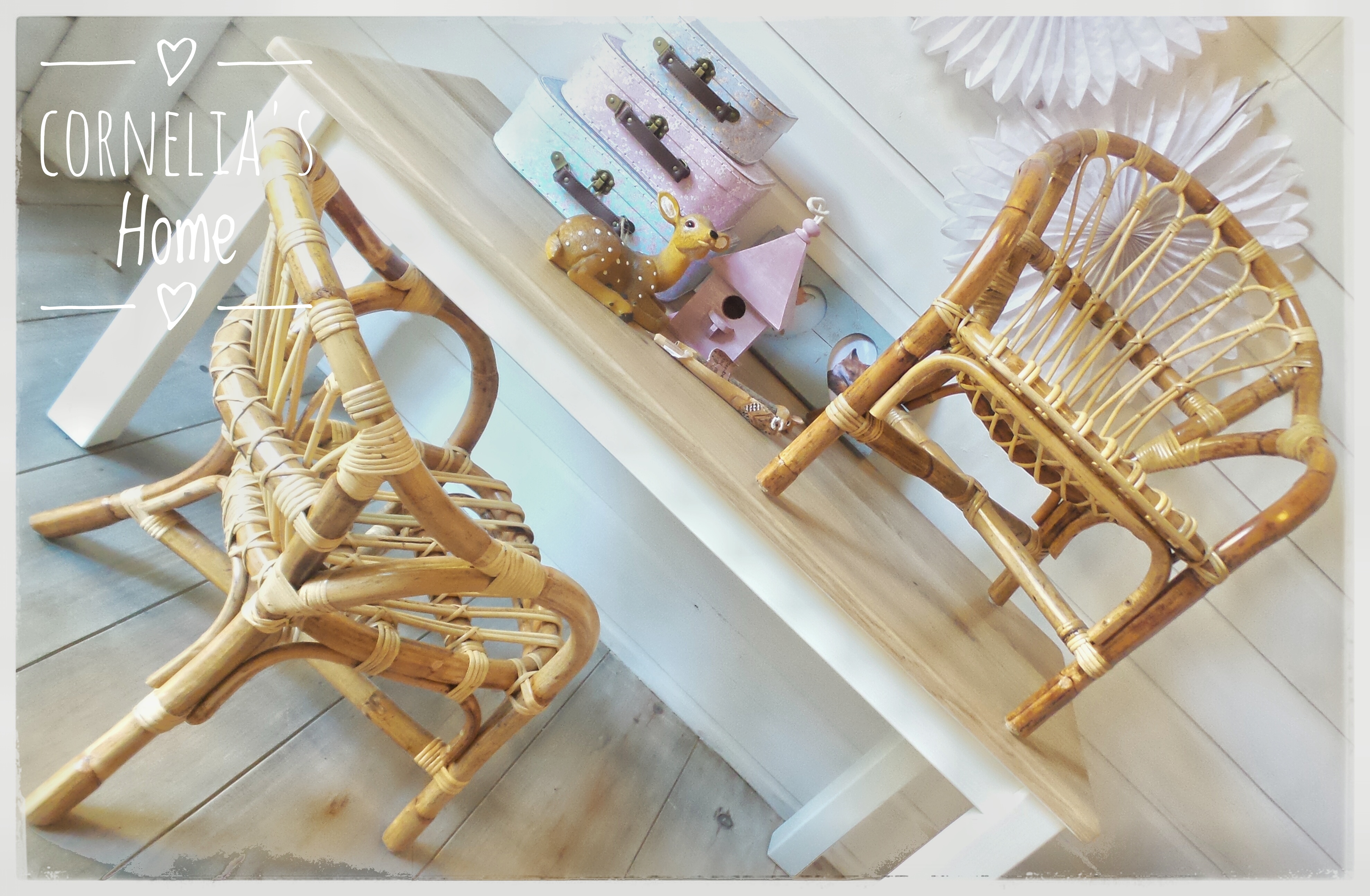 Mooie naturel rotan kinderstoel