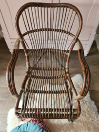 Rotan fauteuil antiek bruin