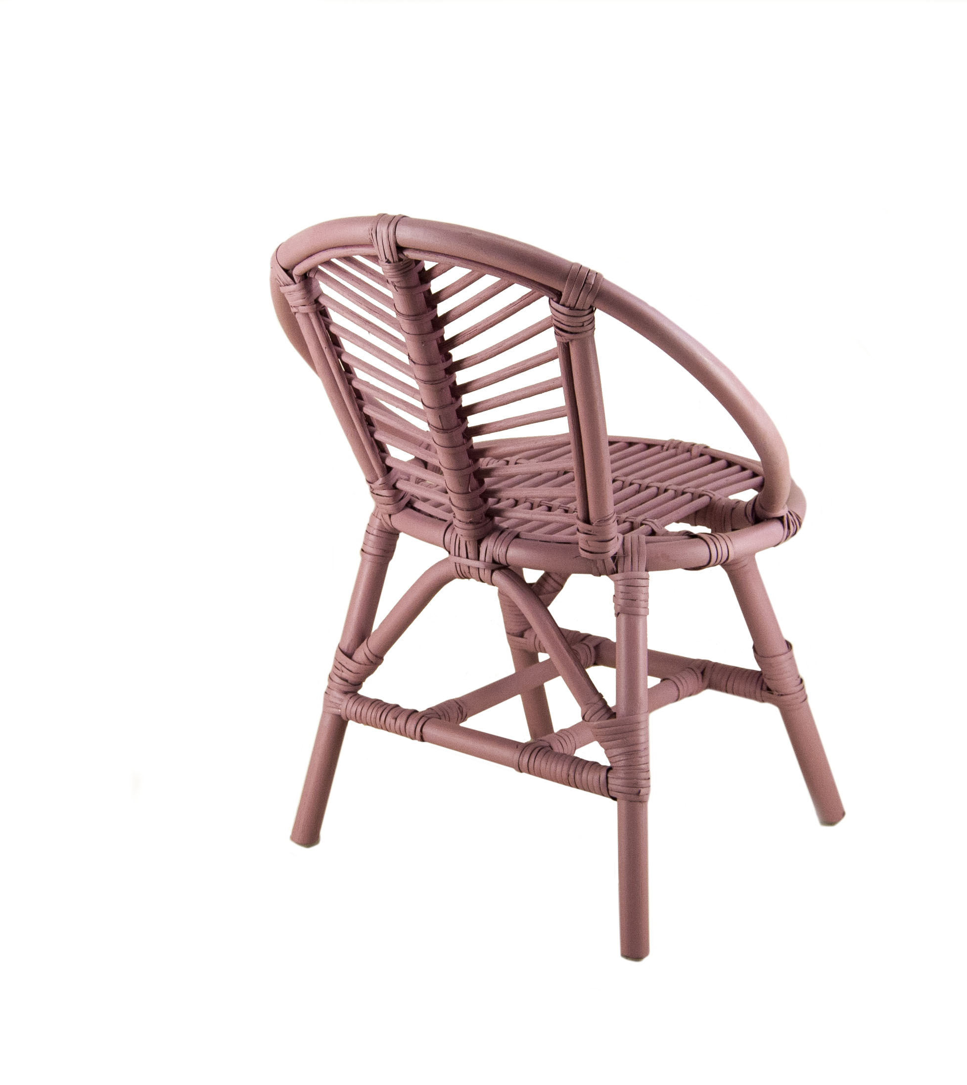 Rotan retro kinderstoeltje in roze