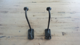 Longnek hook  - Strakke zwarte kapstokhaak groot