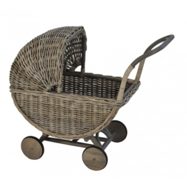 Poppenwagen Ize Grey Rotan