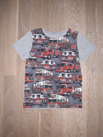 3406 - Brandweerwagens shirt 86-92 en122-128