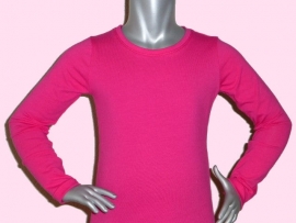 4115 - Fuchsia roze basic meisjes jurkje
