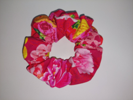 12040 - Scrunchie bloemen roze
