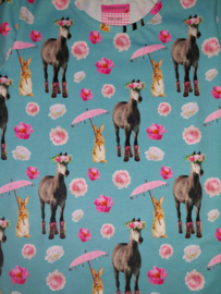 3568 - Shirt met paarden en konijnen (meisjes)
