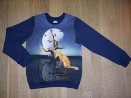 3598 - Sweater met vos en boom met dieren maat 122-128