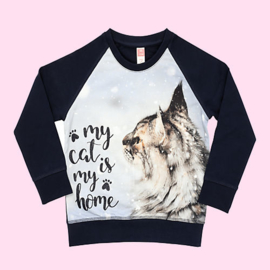 3440 - Sweater met poes  Vinrose maat 86-92, 98-104