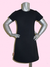 4127 - Zwart basic meisjes jurkje (ook met lange mouw)