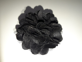 7275 - Kleine haarspeld zwarte bloem