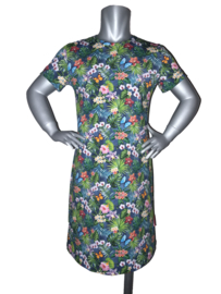 4441 - Blauw vlinder jurkje maat 122-128
