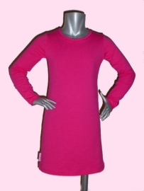 4115 - Fuchsia roze basic meisjes jurkje