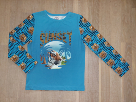 3544 - Sunset tijger  lange mouwen shirt maat 122-128, 134-140
