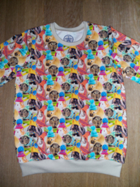 3595 - Sweater met cavia's en konijnen
