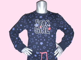 4390 - Vinrose donkerblauw  jurkje  Star Girl maat  86-92