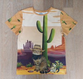 3583 - Cowboy cat shirt maat  122-128