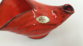 Potterie de Graaf vuurtesten rood oranje / Pottery de Graaf fire tesses red orange big