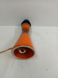 Oranje tafellamp met stoffen kap / Orange table lamp with fabric shade