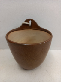 Mobach hangpot in bruin keramiek / Mobach hanging planter in brown ceramics