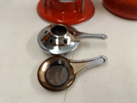 Fondue set in rood retro / Fondue set in red retro
