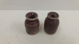 J vaasjes in grijs rood 5 cm. / Little J vases in gray and red