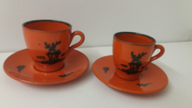 Set oranje items met hertjes 8x / Set orange items with deer 8x