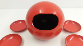 Pindaset in rood melamine 6 cups / Peanut set in red melamine 6 cups