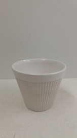 Set bloempotten in wit gemerkt ADCO / Set white planters marked ADCO